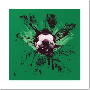 Grunge Soccer ball Posters and Art